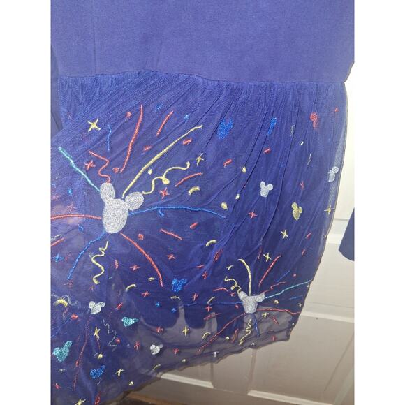 Girls Longsleeve Mikey Mouse Fireworks Dress Size 10 4th of July Disney Vaca - Picture 4 of 6